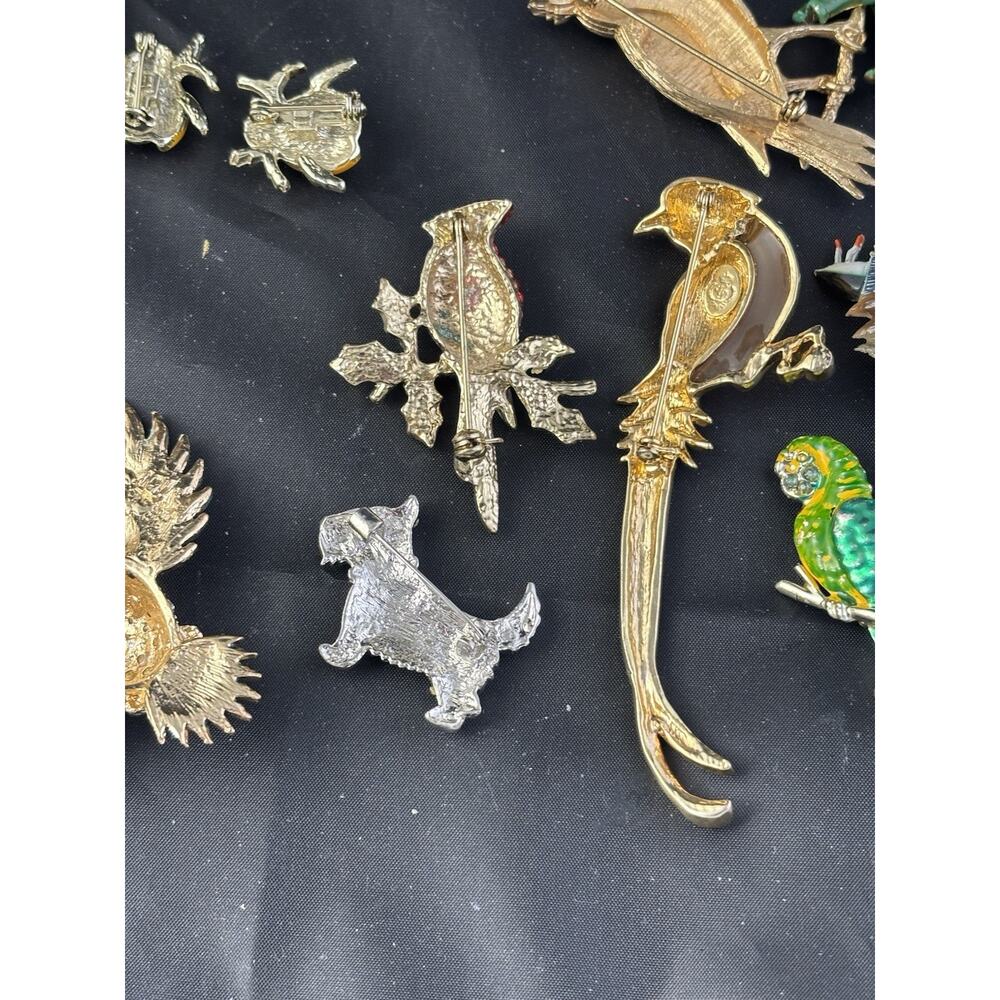 VTG Animal Brooch Pin Lot 22 Piece Estate Collection Signed JJ ULTRA SAC MONET+ - Picture 15 of 16
